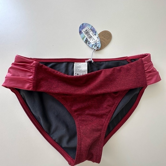 prAna Sirra Swimsuit Bikini Bottom in crimson color, size S. NWT - Picture 3 of 3